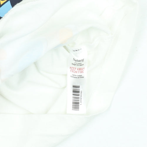 Nutmeg Boys White Bluey T-Shirt 2-3 Years Short Sleeve Cotton Top