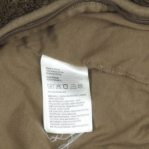 H&M Unisex Baby Brown Fleece Bear Hooded Coverall 3-6 Months