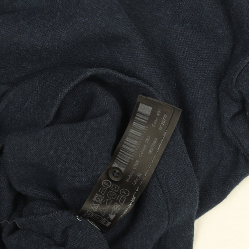 Massimo Dutti Men's Blue Long Sleeve Collared Button-Up Shirt XL