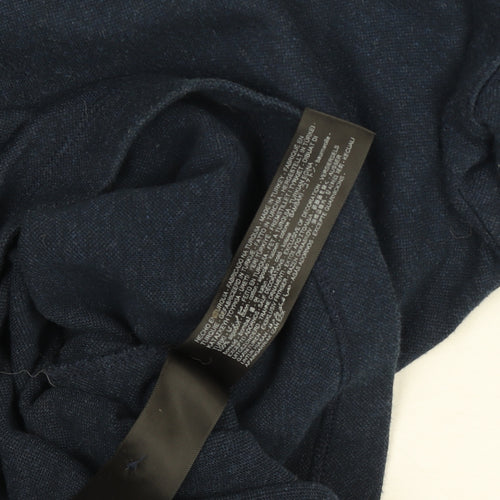 Massimo Dutti Men's Blue Long Sleeve Collared Button-Up Shirt XL