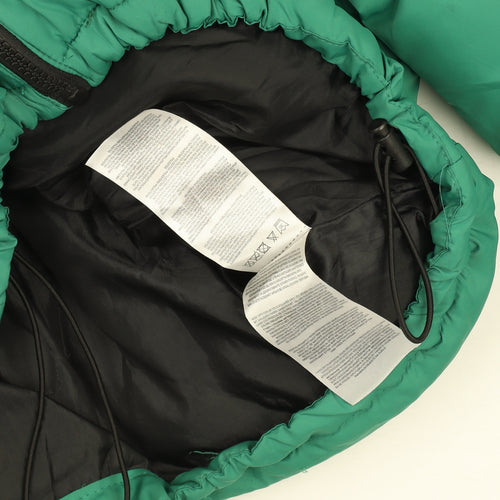 Brave Soul Women's Green Black Cropped Puffer Jacket Size 10