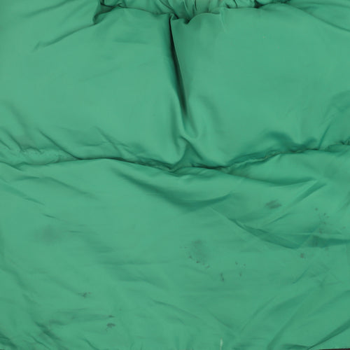 Brave Soul Women's Green Black Cropped Puffer Jacket Size 10