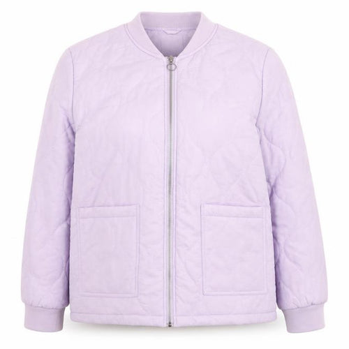 Primark Women Purple Quilted Bomber Jacket XL Full Zip Casual