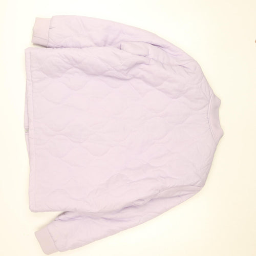 Primark Women Purple Quilted Bomber Jacket XL Full Zip Casual