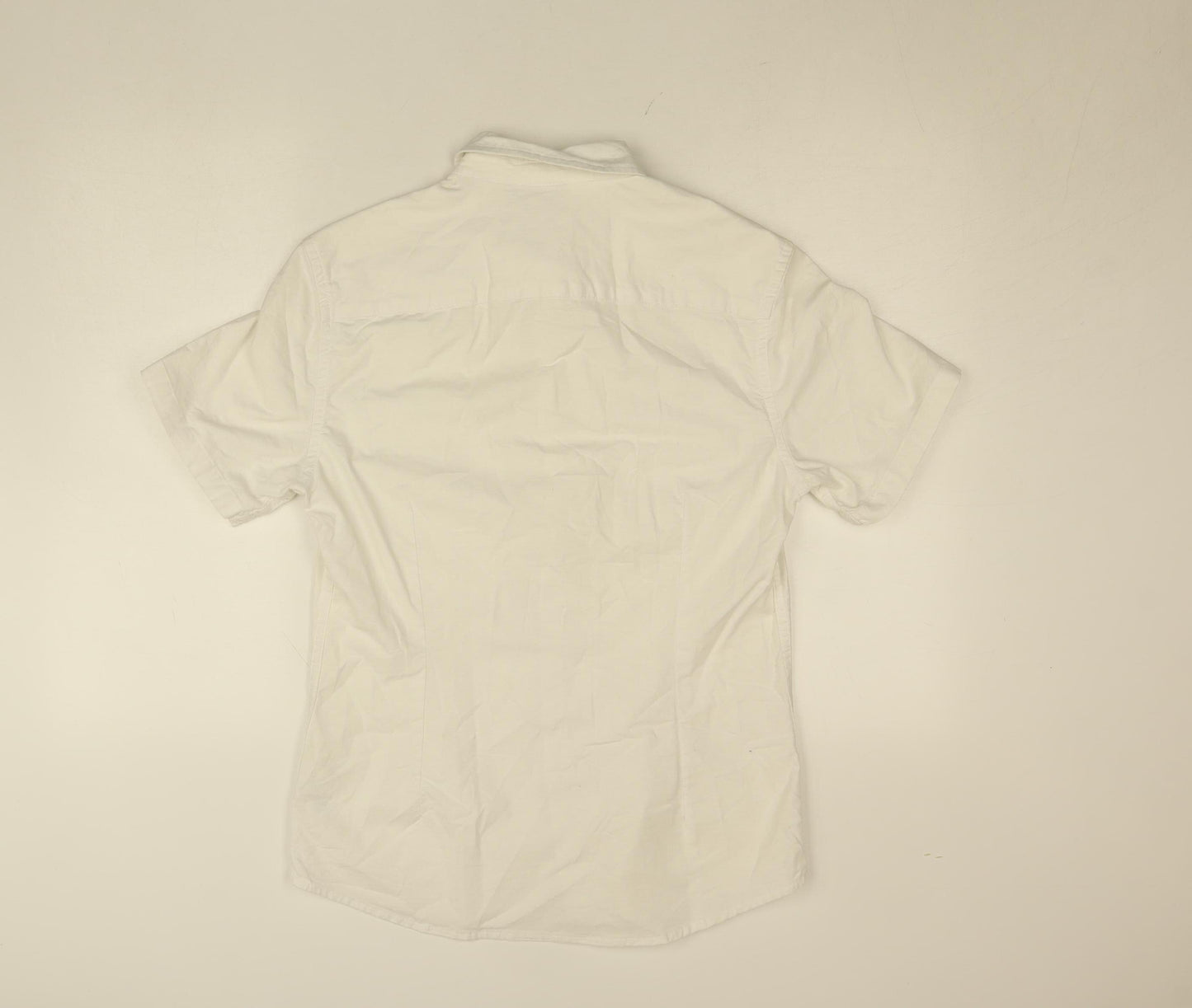 ASOS DESIGN Men's White Short Sleeve Button-Down Cotton Shirt M