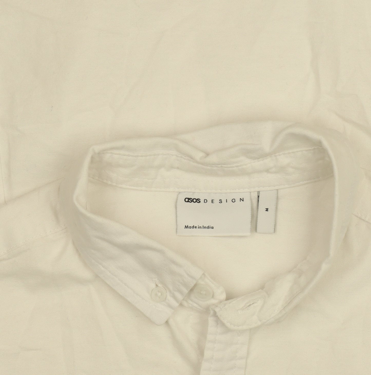 ASOS DESIGN Men's White Short Sleeve Button-Down Cotton Shirt M