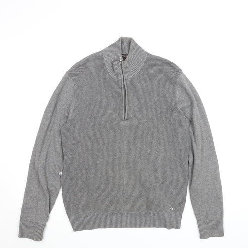 Michael Kors Men’s Grey Cotton 1/2 Zip Jumper Size S