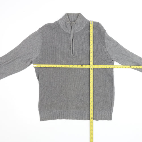 Michael Kors Men’s Grey Cotton 1/2 Zip Jumper Size S