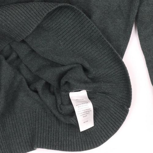 Mark Law Men's Green Cotton V-Neck Jumper Size M