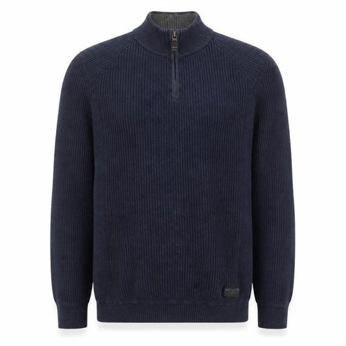 Diesel Men's Blue Cotton Blend 1/4 Zip Knit Jumper Size S