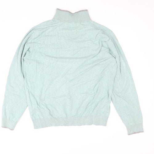 Padraig Harrington Men's Green 1/4 Zip Cotton Golf Jumper L