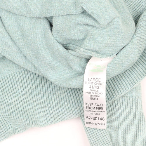 Padraig Harrington Men's Green 1/4 Zip Cotton Golf Jumper L