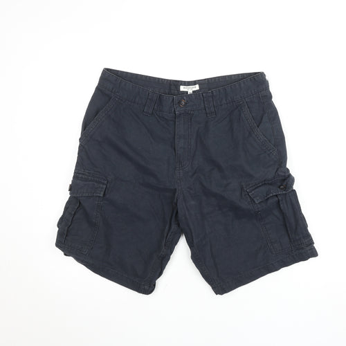 Boston Crew Men's Blue Cargo Shorts Size L 34W Cotton Canvas