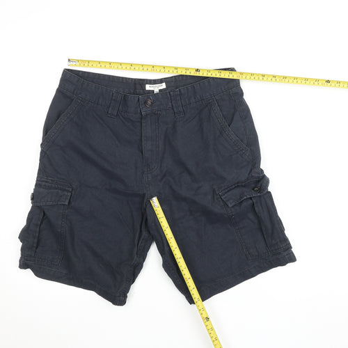 Boston Crew Men's Blue Cargo Shorts Size L 34W Cotton Canvas