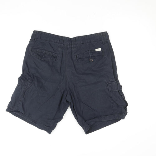 Boston Crew Men's Blue Cargo Shorts Size L 34W Cotton Canvas