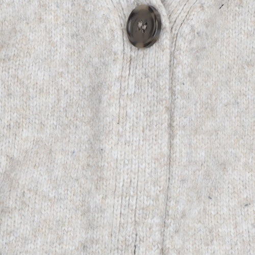 H&M Women’s Beige Long Knitted V-Neck Cardigan Size 12