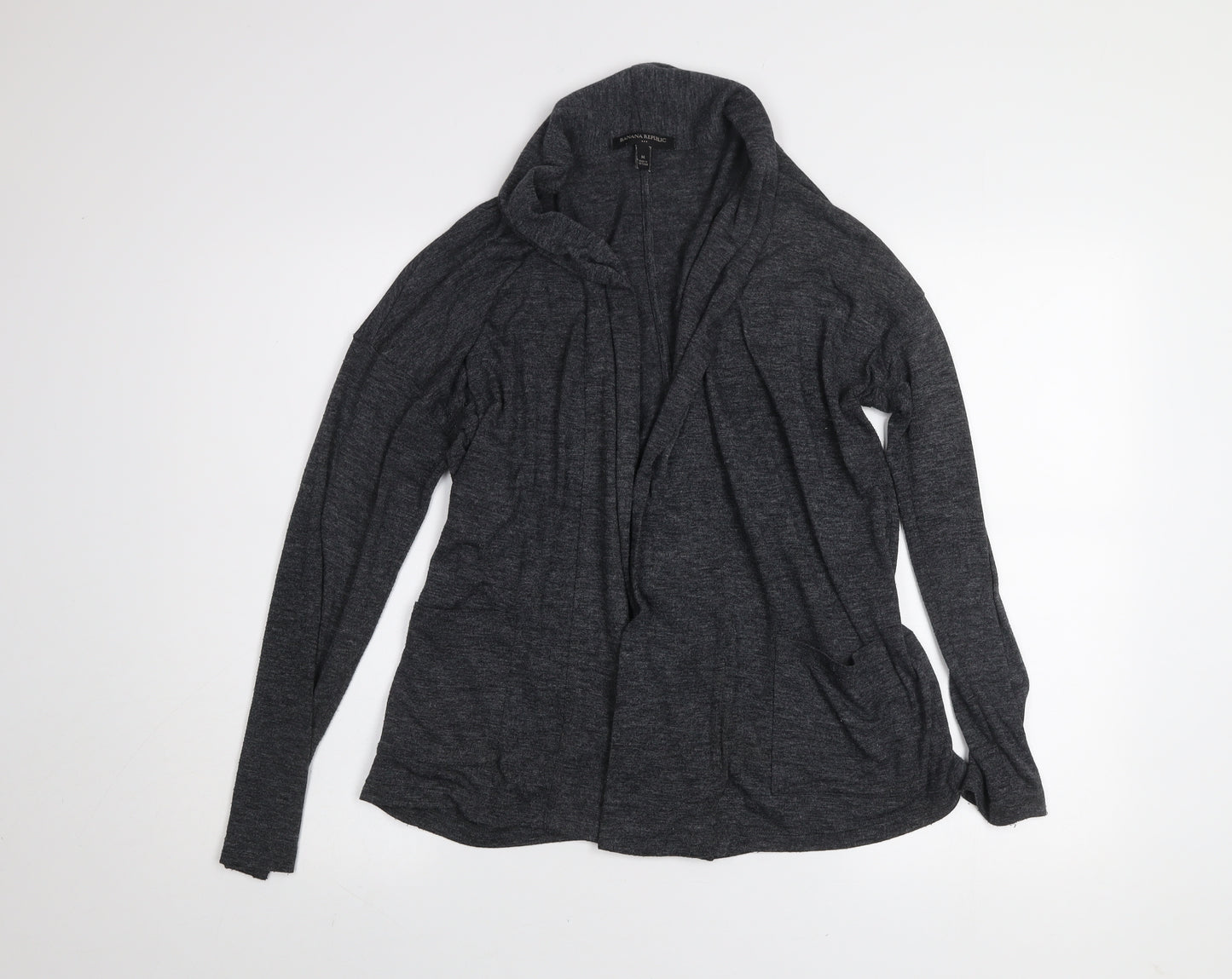 Banana Republic Women's Grey Knit Cardigan Size M Open Front Long Sleeve