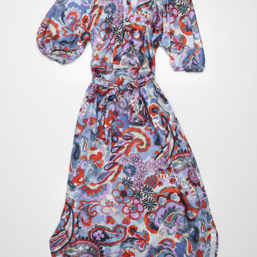 Gallery Women’s Multicoloured Paisley Midi Wrap Dress Size 12