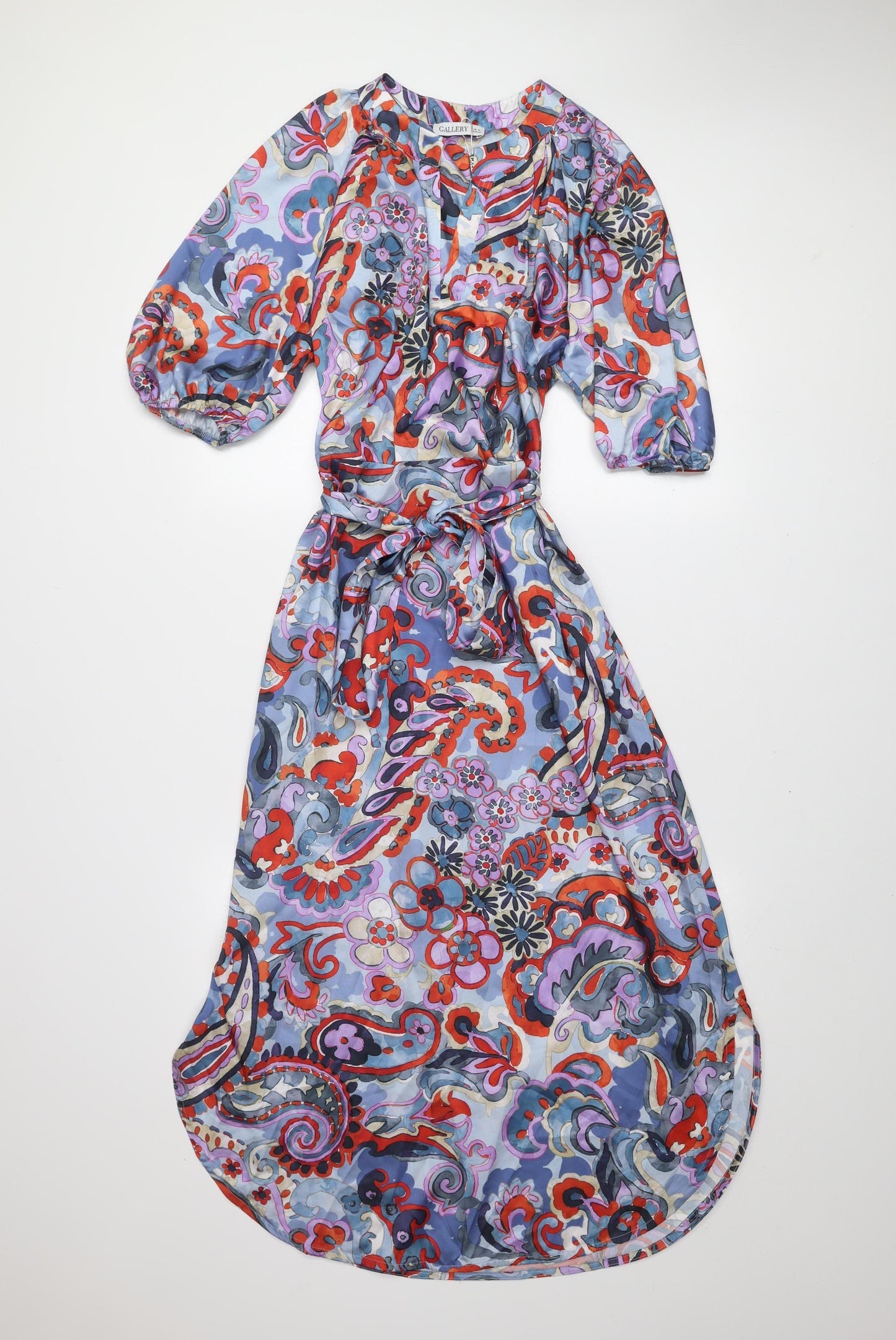 Gallery Women’s Multicoloured Paisley Midi Wrap Dress Size 12