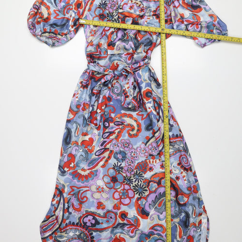 Gallery Women’s Multicoloured Paisley Midi Wrap Dress Size 12