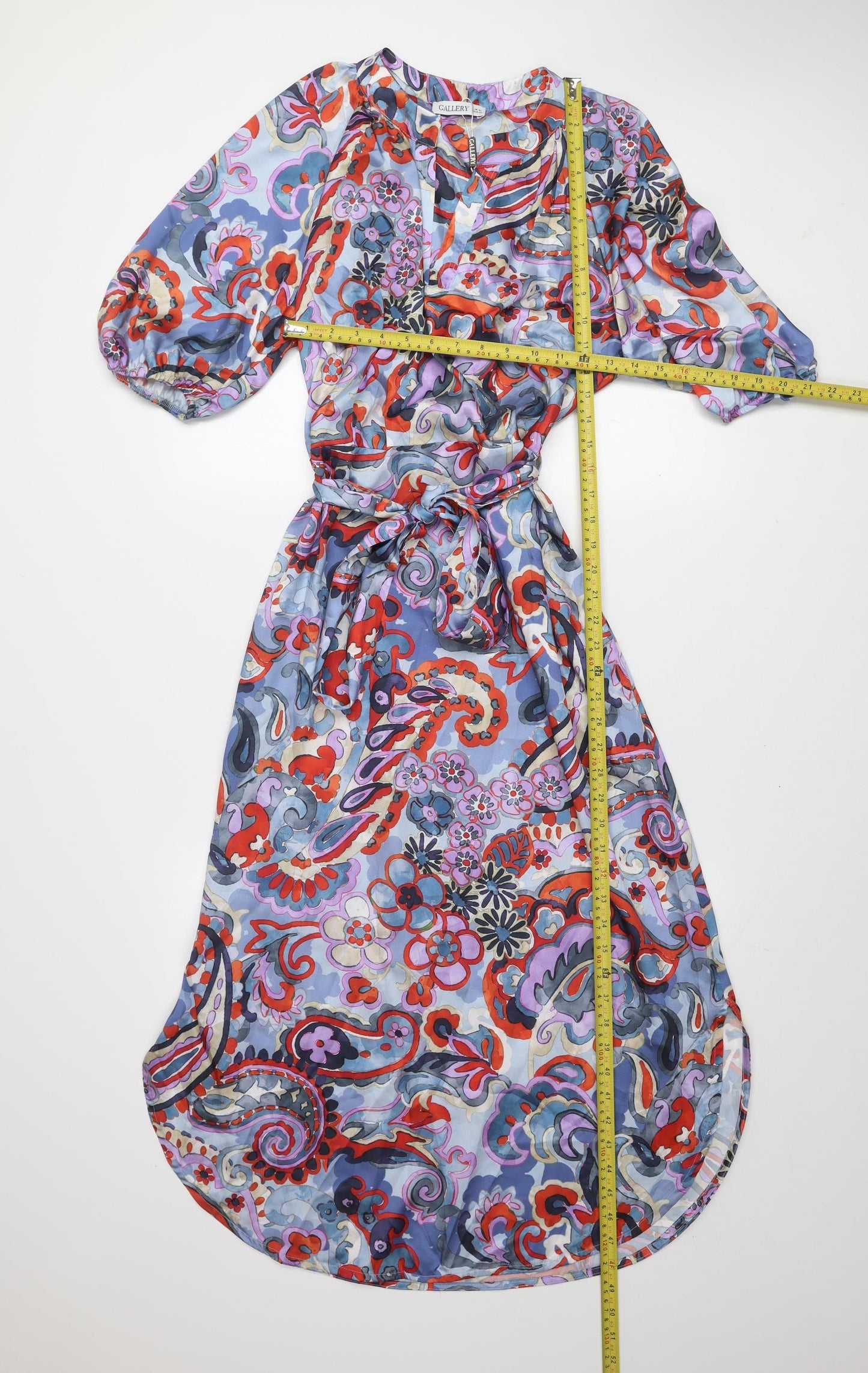 Gallery Women’s Multicoloured Paisley Midi Wrap Dress Size 12