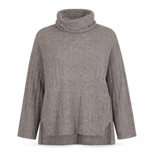 H&M Womens Grey Roll Neck Knit Jumper Size 16 Long Sleeve Warm