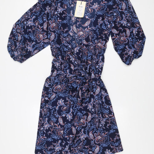 ONLY Carmakoma Women’s Blue Paisley Wrap Dress Size 20 Plus 3/4 Sleeve