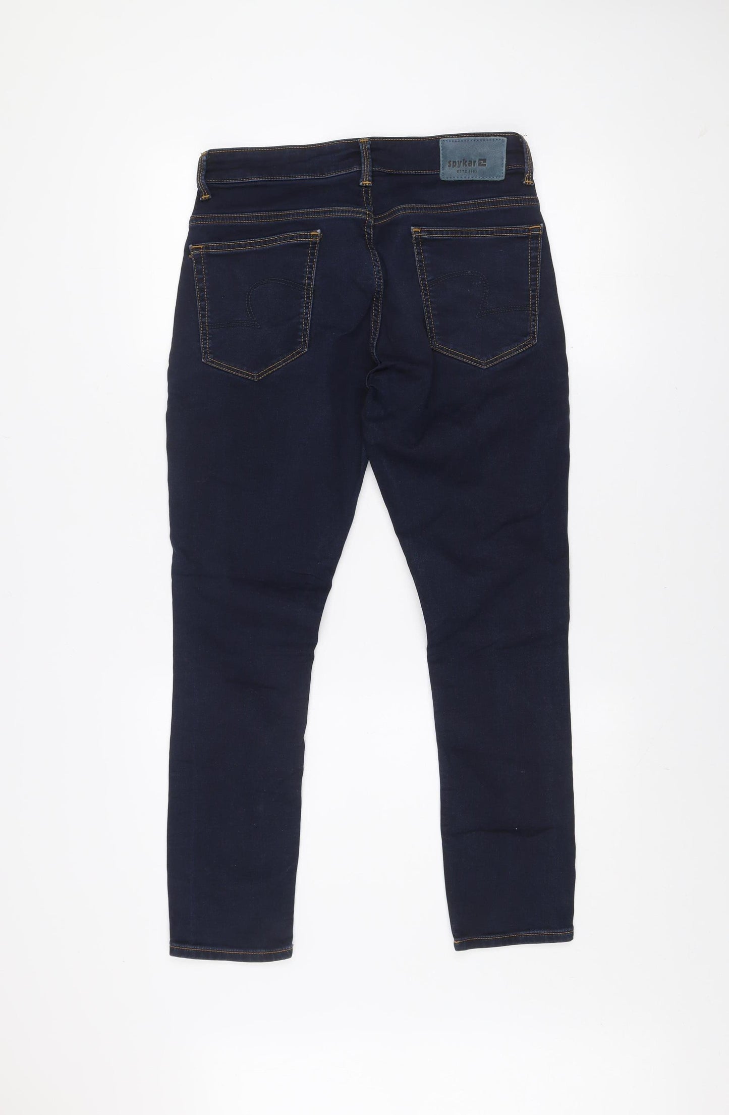Spykar Men Blue Slim Fit Mid Rise Ankle Jeans W30 L27