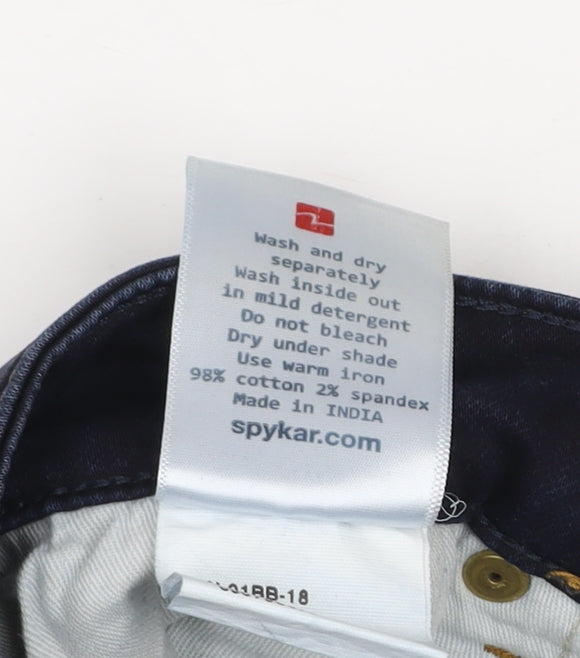 Spykar Men Blue Slim Fit Mid Rise Ankle Jeans W30 L27