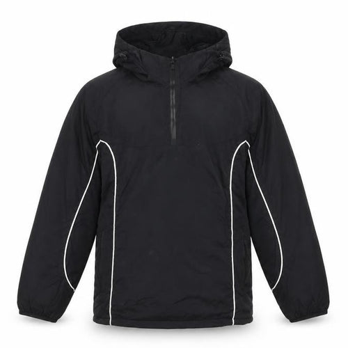 SWI Men’s Black Nylon Hooded Anorak Jacket Size 34 Water Resistant