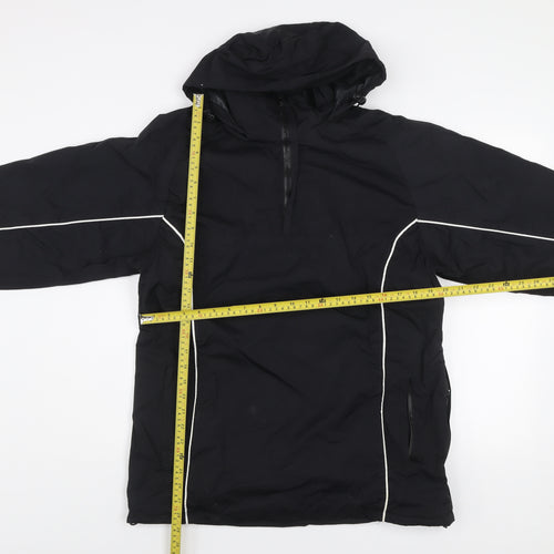 SWI Men’s Black Nylon Hooded Anorak Jacket Size 34 Water Resistant