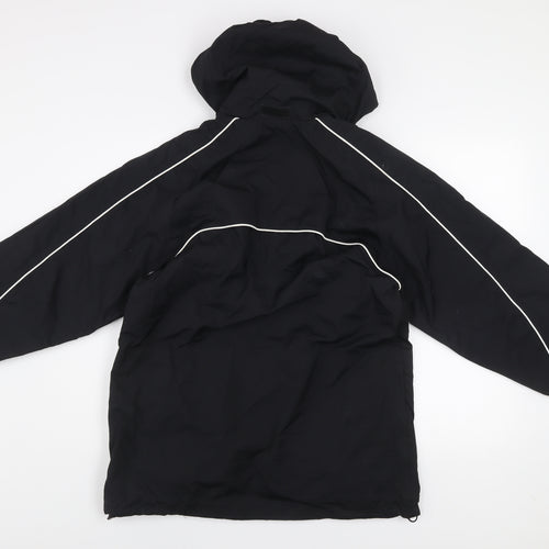 SWI Men’s Black Nylon Hooded Anorak Jacket Size 34 Water Resistant