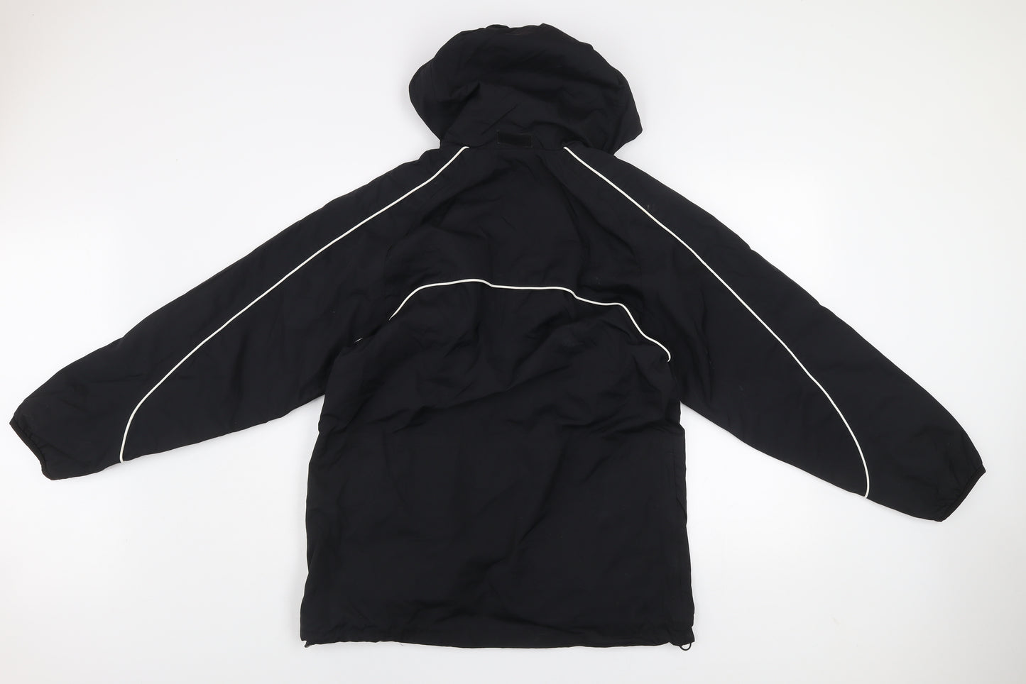 SWI Men’s Black Nylon Hooded Anorak Jacket Size 34 Water Resistant