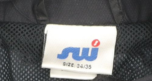 SWI Men’s Black Nylon Hooded Anorak Jacket Size 34 Water Resistant
