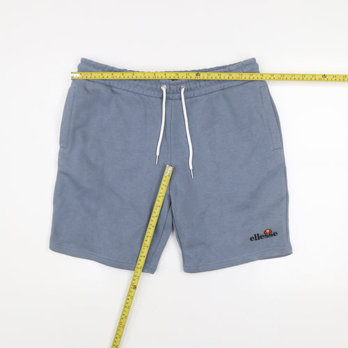 Ellesse Men's Blue Sweat Shorts L Athletic Cotton Blend Comfy Fit