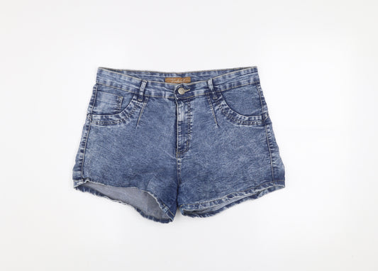 Linda Bel Women’s Blue Size 18 Denim Shorts Stone Wash Stretch