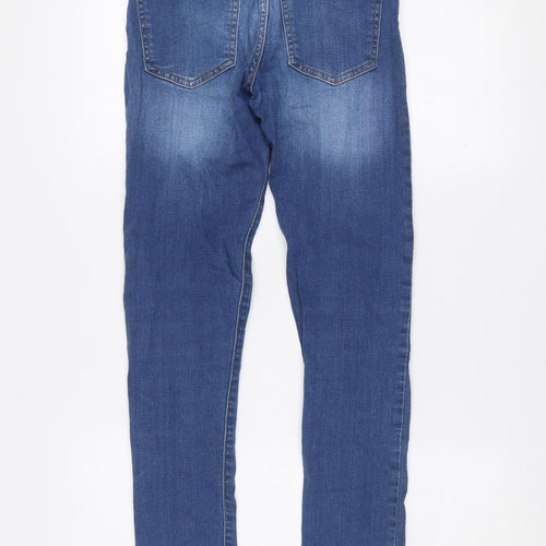 boohooMAN Men's Blue Slim Fit Stretch Denim Jeans Size 28