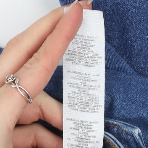 boohooMAN Men's Blue Slim Fit Stretch Denim Jeans Size 28