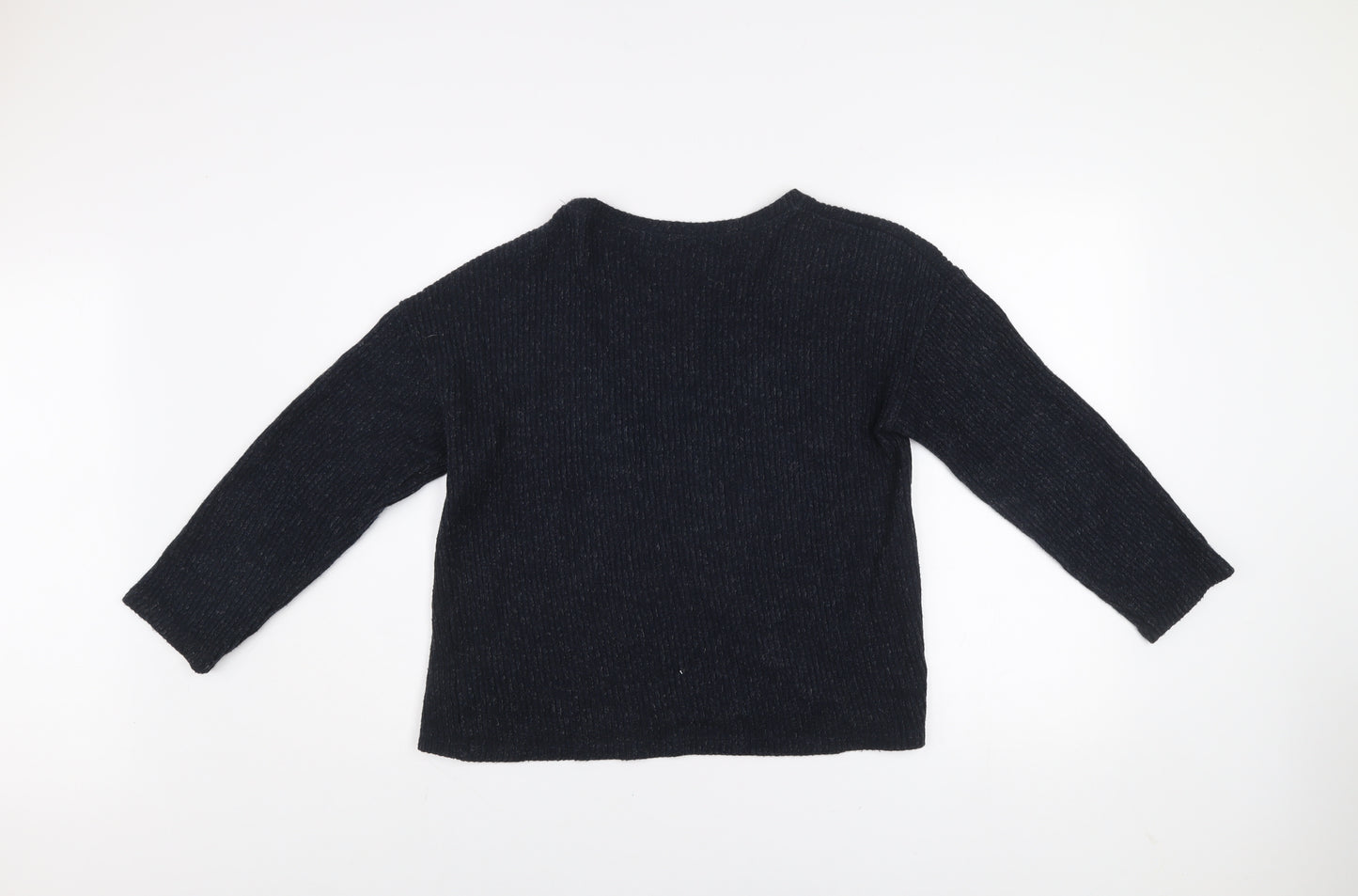 Zara Women’s Black Floral Embroidered Sequin Knit Jumper Size S