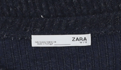 Zara Women’s Black Floral Embroidered Sequin Knit Jumper Size S