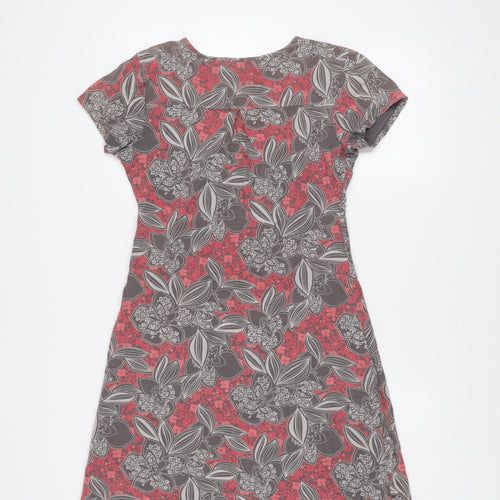 Mantaray Women's Red Floral Jersey A-Line Dress Size 10