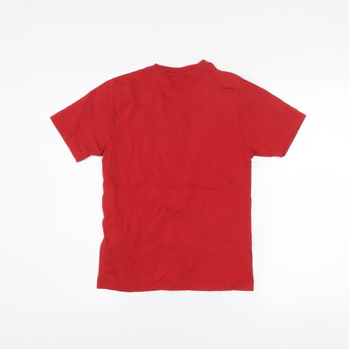 Vans Women's Red Classic Fit Short Sleeve Cotton T-Shirt Size S (8-10)