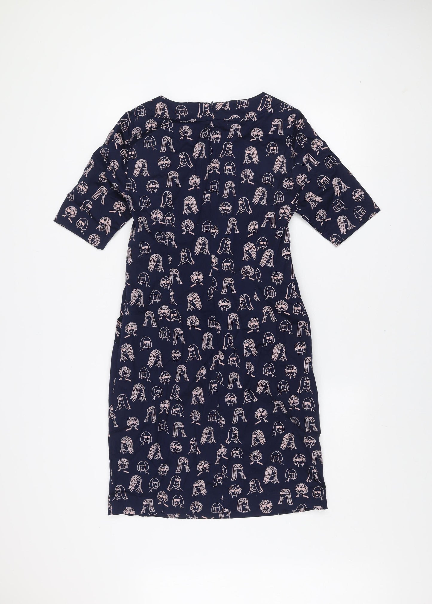 Boden Women’s Blue Abstract Art Print Knee Length Shift Dress Size 8