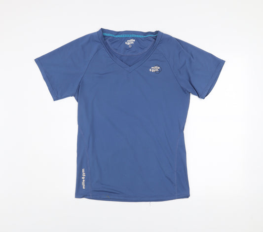 Millie & Gym Blue Men's L Athletic Short Sleeve V-Neck T-Shirt