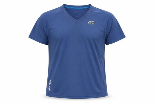Millie & Gym Blue Men's L Athletic Short Sleeve V-Neck T-Shirt