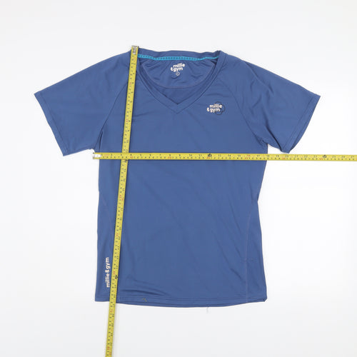 Millie & Gym Blue Men's L Athletic Short Sleeve V-Neck T-Shirt