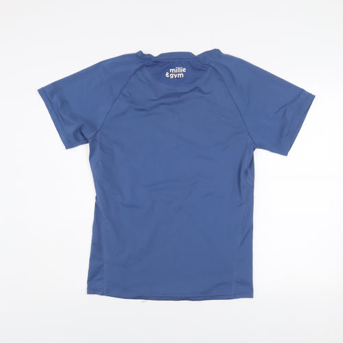 Millie & Gym Blue Men's L Athletic Short Sleeve V-Neck T-Shirt