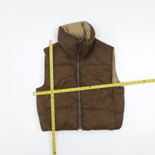 Zara Women Brown XS Puffer Quilted Waistcoat