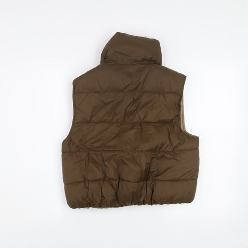 Zara Women Brown XS Puffer Quilted Waistcoat