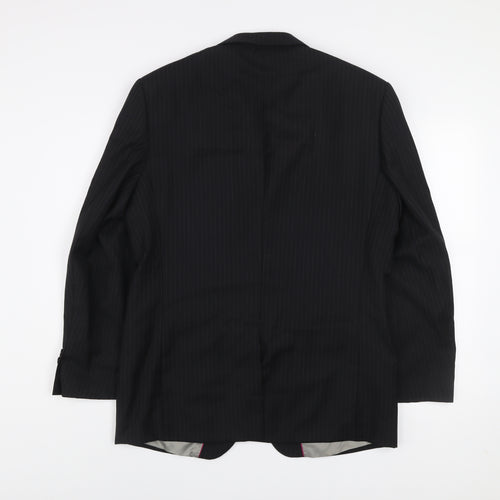 Roberto Gallini Signature Men's Black 40S Pinstripe Wool Blend Suit Jacket